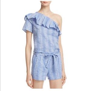 SOLD! NEW Splendid Chambray One Shoulder Embroidered Top
